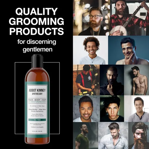 Miniatura 4 de Lavado 3 en 1 para hombre, champú hidratante, acondicionador y gel de baño para hombres, adecuado para todo tipo de piel y cabello, 12 onzas
