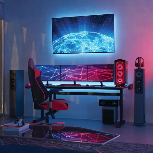 Miniatura 9 de Tira de luz inteligente Feit Electric de 16 pies, tira de luz LED ultradelgada RGBW con perseguimiento de colores, Wi-Fi de 2.4GHz habilitado