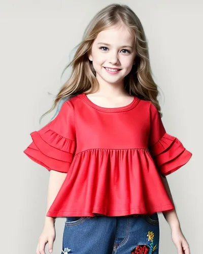Miniatura 2 de NZRVAWS Baby Girl Clothes Toddler Girl Outfits Infant Ruffle Shirt Denim Ripped Jeans Cute Clothing Set