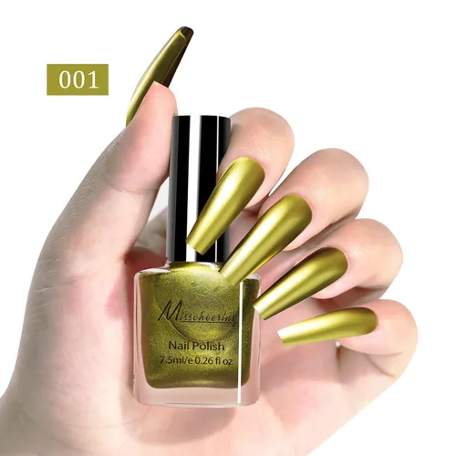 Miniatura 2 de Esmalte de uñas metálico con efecto espejo metálico, de secado rápido, de larga duración, acabado cromado brillante, manicura para bricolaje
