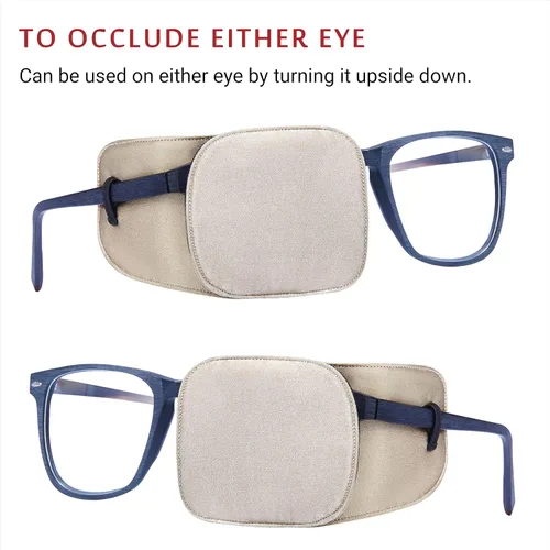 Miniatura 4 de Astropic Parche Grande de Seda para Ojos para Adultos y Niños con Gafas para Cubrir Cualquier Ojo (Grande, Caqui)