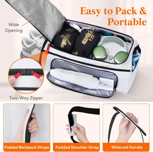 Miniatura 5 de Lifewit Bolsa de gimnasio para hombres y mujeres con compartimento para zapatos, bolsa de viaje de 40 litros para viajes, 3 en 1, impermeable