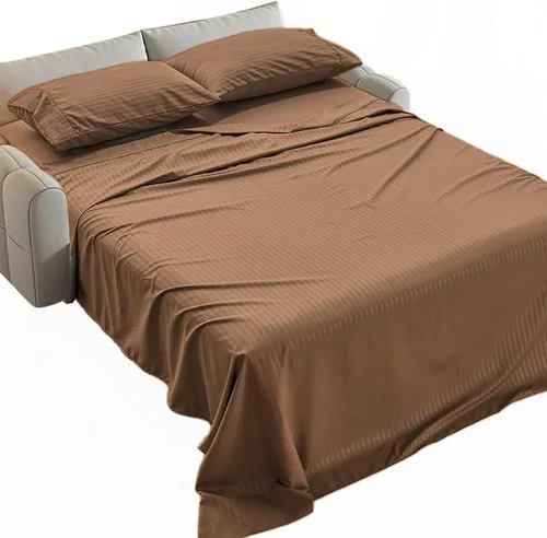 Miniatura 10 de Kingnex Sábanas a rayas para sofá cama de 36 x 72 pulgadas, tamaño individual para sofá cama, microfibra suave de doble cepillado 1800, 3 piezas