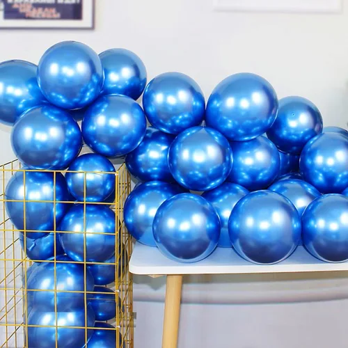 Miniatura 16 de 100 globos metálicos cromados negros de látex de 12 pulgadas, globos gruesos brillantes para decoración de fiestas