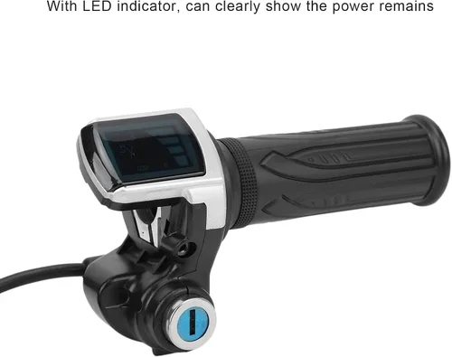 Miniatura 3 de Empuñaduras de mango de acelerador, juego de llaves de bloqueo de acelerador de bicicleta eléctrica, indicador LED para motocicleta Scooter 48V