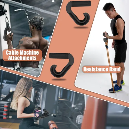 Miniatura 4 de Asas de agarre neutral para tracción: Ganchos ergonómicos portátiles para remo de barra, peso muerto, bandas resistentes para entusiastas de fitness