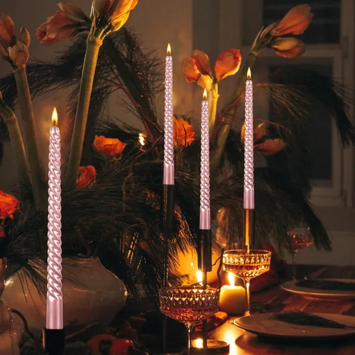Miniatura 2 de Kemladio - Juego de 8 velas cónicas de 10 pulgadas, sin aroma, de combustión de 7.5 horas, velas altas para cenas elegantes, decoraciones de fiesta