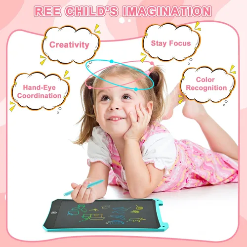 Miniatura 2 de Tableta de escritura LCD, paquete de 2 juguetes para niños pequeños, almohadilla de dibujo de 10 pulgadas, artículos esenciales de viaje para niños