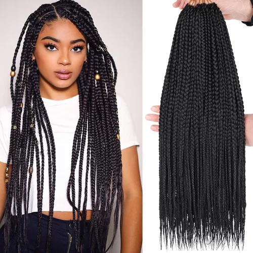 Miniatura 8 de Unionbeauty - Trenzas de ganchillo de 10 pulgadas, trenzas de ganchillo medianas sin nudos, 6 paquetes, trenzas de caja Goddess para mujeres negras