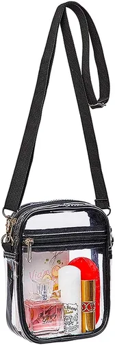 Miniatura 9 de COVAX Bolso cruzado transparente, aprobado por estadios para conciertos, festivales L-negro-4