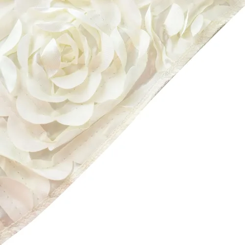 Miniatura 3 de Tableclothsfactory Funda de silla plegable ajustable con diseño de roseta de satén marfil