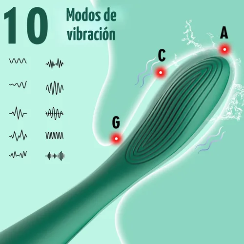Miniatura 2 de Juguetes sexuales para adultos para mujeres, vibrador de punto G del clítoris con 10 potentes modos de vibración, estimulador del pezón del Verde