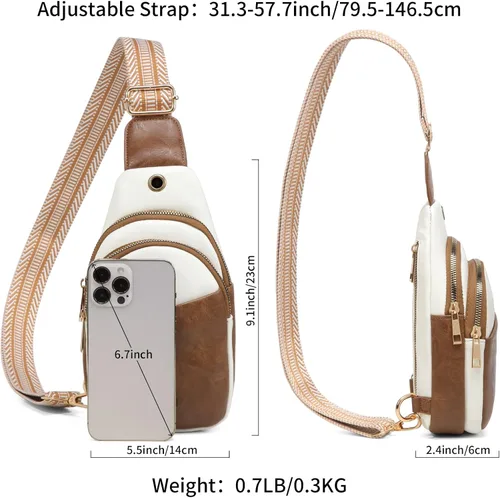 Miniatura 4 de QOECI Bolso bandolera pequeño para mujer, bolso cruzado de piel sintética para mujer, cangureras cruzadas, bolsa de pecho, monederos y bolsa