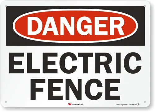SmartSign Letrero de "peligro - valla eléctrica" | 10 x 14 pulgadas, aluminio reflectante de grado de ingeniero 3M
