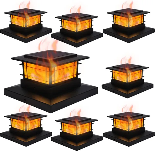 Miniatura 13 de Dynaming Luces solares de 4 x 4 para exteriores con 2 modos de color, luces solares para poste de valla, carcasa negra para postes de vinilo/madera