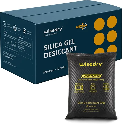 Miniatura 10 de wisedry Paquetes de gel de sílice recargables de 0.71 oz [12 paquetes] para microondas que se reactivan rápidamente en paquetes desecantes