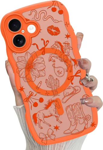 Miniatura 65 de Funda magnética para iPhone 17 Pro [compatible con MagSafe], bonita funda de moda con estampado de leopardo negro, translúcida, mate, parte trasera