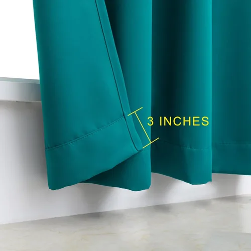 Miniatura 4 de Cortinas opacas verde azulado Pickluc con ojales de 84 pulgadas de largo 2 paneles, cortinas para ventana con bloqueo de luz para sala de estar