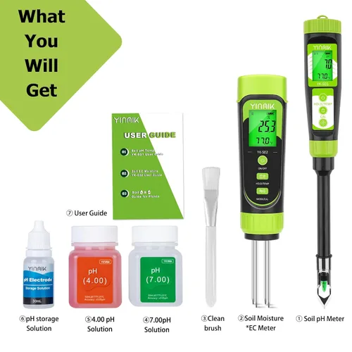 Miniatura 6 de Probador digital de humedad de pH del suelo, medidor de pH de humedad de plantas para suelo y agua, gran kit de prueba de suelo para jardinero