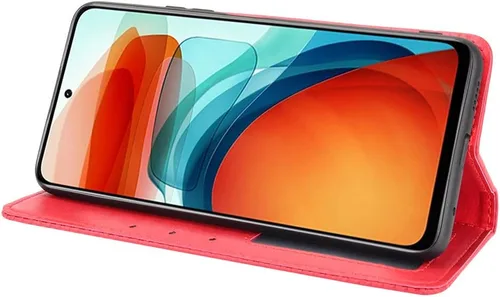 Miniatura 4 de Jielangxin Keji Funda para Xiaomi Poco X3 GT Caso,Funda para Xiaomi Redmi Note 10 Pro 5G/Poco X3 GT Funda de cuero PU Flip Cover Rojo