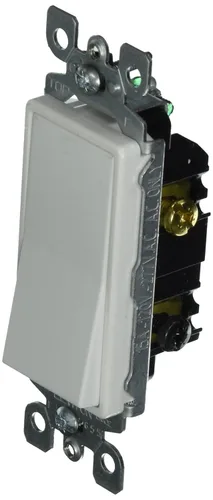 Miniatura 2 de Leviton Decora Rocker - Mango iluminado de 3 vías, 15 amperios, 120/277 voltios, interruptor silencioso de CA iluminado de 3 vías, grado Marrón
