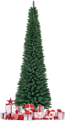 Miniatura 21 de GOFLAME Árbol de Navidad de 6 pies sin luz, árbol de Navidad negro, decoración de Halloween en forma de lápiz, árbol de Halloween con 520 puntas