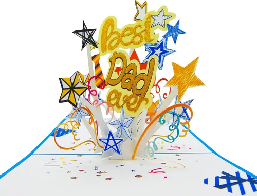 Best Dad, tarjeta emergente 3D, tarjetas de felicitación emergentes en 3D, para cumpleaños, día de San Valentín, día de la madre, primavera, día del