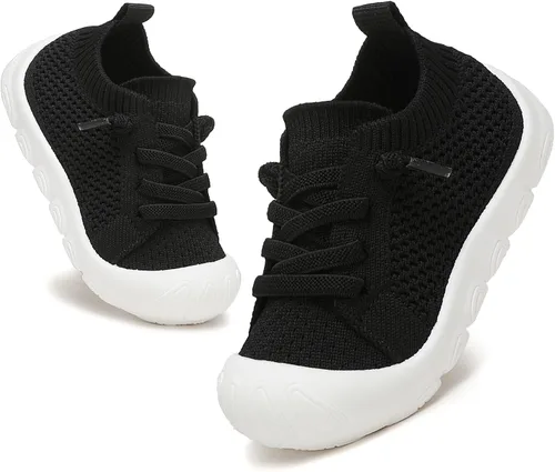 Zapatos deportivos para niños y niñas pequeños, zapatos para caminar descalzos, zapatos de tenis ligeros y transpirables para los primeros bebés