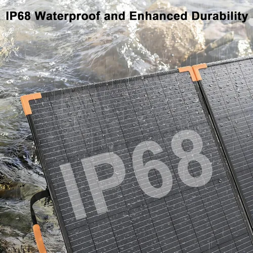 Miniatura 8 de Panel solar portátil bifacial de 200 vatios, cargador solar plegable de 20 V para estación de energía, IP68 impermeable, 23.5% de alta eficiencia