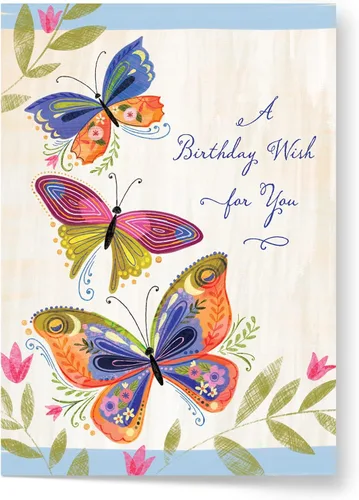 Miniatura 2 de Designer Pop!, Tarjeta de felicitación desplegable de cumpleaños, diseño 3D de mariposa (1 tarjeta con sobre)