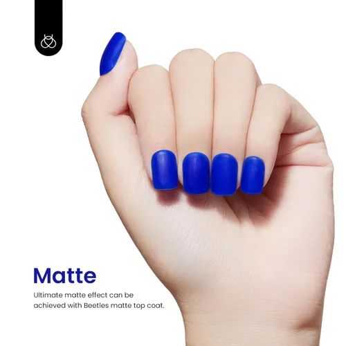 Miniatura 5 de Beetles - Esmalte de uñas de gel azul, color amor zafiro azul real de invierno, remojo con lámpara LED UV, esmalte de uñas de gel para diseño de D