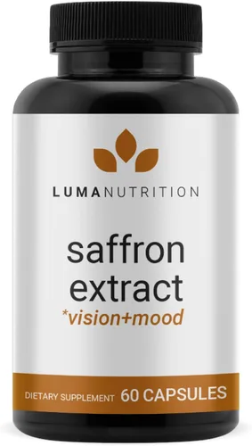 Luma Nutrition Cápsulas de extracto de azafrán – Suplementos de azafrán premium – Pastillas de azafrán puro de 88.50 mg – Apoyo al estado de ánimo –