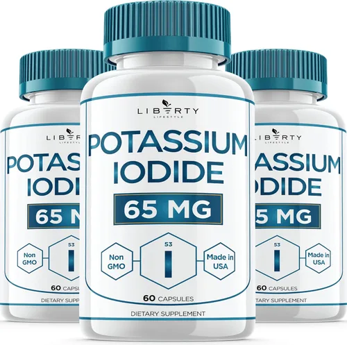 Liberty Lifestyle Yoduro de potasio 120 cápsulas - Apoyo tiroideo YODO Naciente Yodo - KI Pills - Hecho en los Estados Unidos