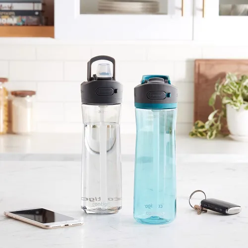 Miniatura 4 de Contigo Ashland 2.0 Botella de agua a prueba de fugas con bloqueo de tapa y popote angulado, apta para lavavajillas, tapa intercambiable, paquete