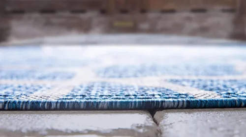 Miniatura 4 de Unique Loom Outdoor Safari Collection - Alfombra de área - Jirafa (2' x 6' 1" camino, azul/gris)