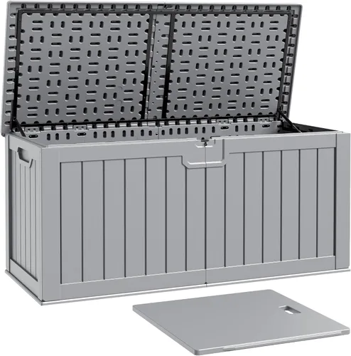 Miniatura 17 de Patiowell Caja de resina de 30 galones, caja de almacenamiento al aire libre para muebles de patio, entregas, suministros de piscina, impermeable