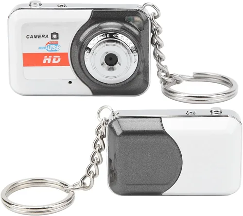 Miniatura 4 de Mini cámara DV para niños, video HD y toma de imágenes con detección de movimiento, llavero, portátil (gris plateado)