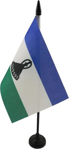 Miniatura 239 de AZ FLAG Sierra Leone Bandera de mesa 5'' x 8'' - Bandera de escritorio de Sierra Leona 21 x 14 cm - Bastón y base de plástico negro