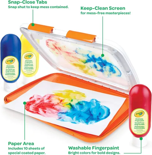 Miniatura 5 de Estación de Pintura sin Desorden de Crayola – Pintura Lavable para Dedos para Niños Pequeños, Regalos de Navidad para Nietos, Set de Artes