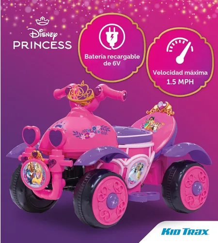 Miniatura 6 de Kid Trax - Cuatriciclo eléctrico de juguete para montar con diseño de Princesas de Disney para niñas pequeñas de 1 año y medio a 3 años