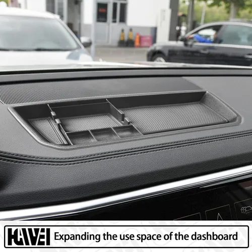 Miniatura 5 de HGWEI Organizador de Tablero Compatible con VW Atlas y Cross Sport 2018 2019 2020 2021 2022 2023 Accesorios, Bandeja de Consola Soporte de Montaje