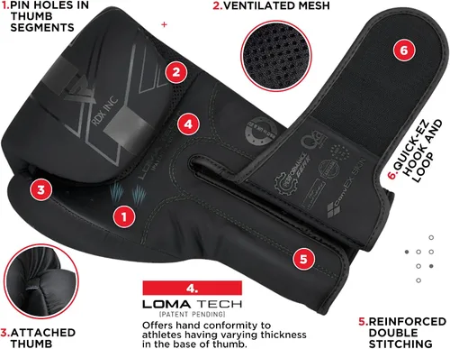 Miniatura 2 de RDX Guantes de boxeo de 14 onzas para hombres y mujeres con envolturas de mano de boxeo, guantes internos, correas de muñeca de boxeo