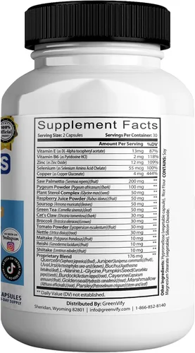 Miniatura 2 de Suplemento SOS Max para próstata, 60 cápsulas, complejo herbario natural con palma enana, vitamina E, B6, suministro para 30 días