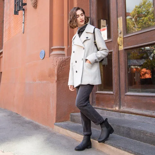 Miniatura 2 de Comfy Moda Botas Chelsea de cuero impermeables para mujer