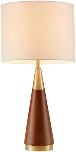 Miniatura 2 de Lámpara de mesa triangular de 26 pulgadas, color oro blanco, de mediados de siglo, moderna para mesita de noche, lámparas de escritorio para sala