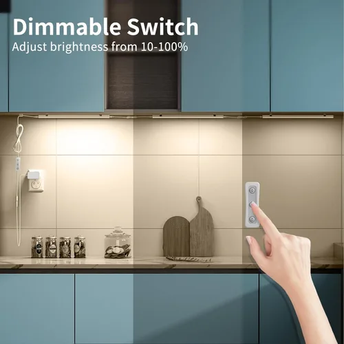 Miniatura 5 de ASOKO Iluminación LED regulable para debajo del armario para cocina, 6 barras de luz LED de 12 pulgadas, luz LED de armario blanca cálida 3000 K, 12