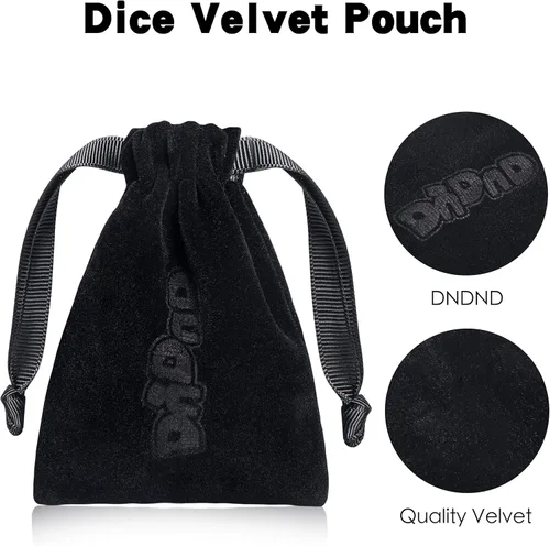 Miniatura 8 de Juego de dados de conejo DND, DNDND 7 dados poliédricos de resina con bolsa de terciopelo para juegos de rol D&D Dungeons and Dragons
