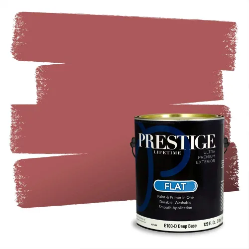 Miniatura 316 de Prestige Paints Pintura exterior e imprimación en uno, 1 galón, plano, coincidencia comparable de Valspar* Amber Rose*