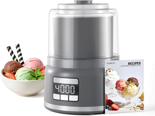 Miniatura 9 de Máquina de helados de encimera de 2.1 cuartos de galón: prepara gelato, sorbete y yogur helado en tan solo 20 a 30 minutos, enfriamiento rápido