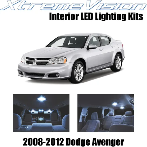 XtremeVision LED interior para Dodge Avenger 2008-2012 (10 piezas) kit de LED interior blanco frío + herramienta de instalación Blanco fresco